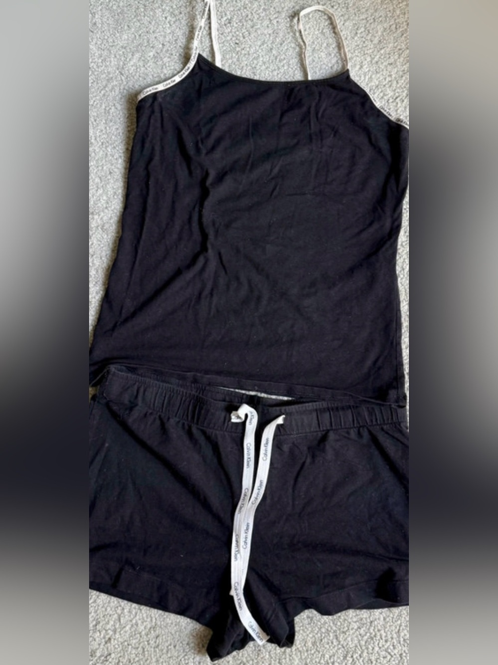 Calvin Klein Black Cami top & Shorts Pajamas Set 2 piece pj’s sleepwear lounge